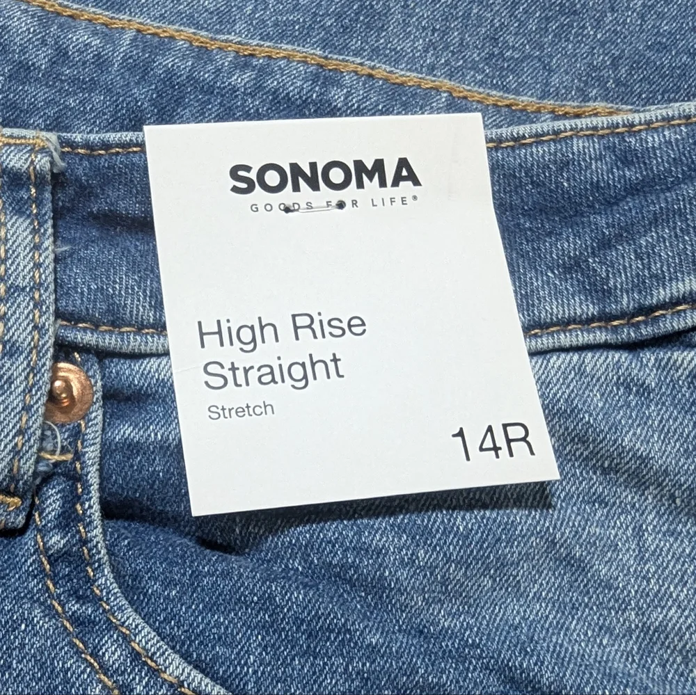 Sonoma High Rise Straight Stretch Blue Jeans Size 14